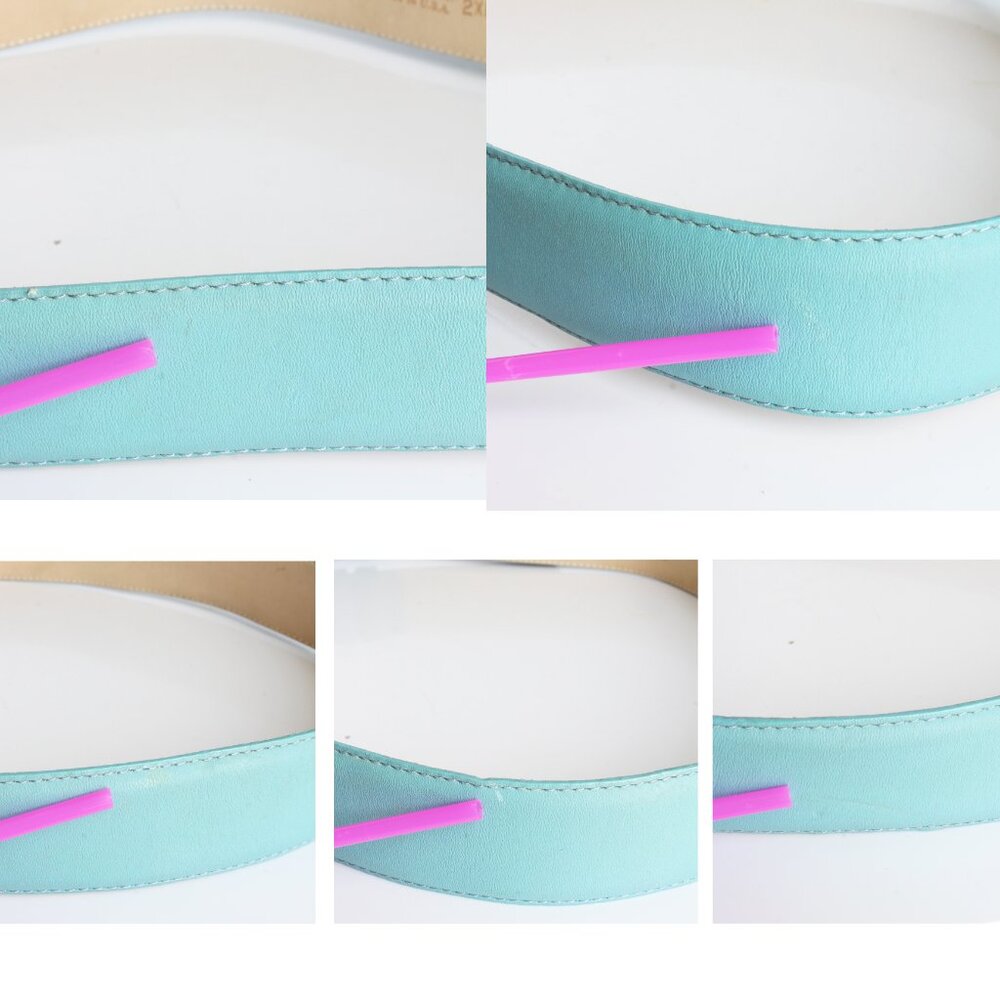 Coach Nubuck Leather Belt Light Blue Wide Belt Size 2XL Vintage Retro 90s - Picture 9 of 9